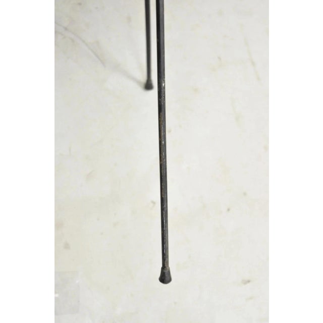 Wood 20th Century MCM Arthur Umanoff Style Wicker Rattan Wrought Iron Planter Stand For Sale - Image 7 of 9