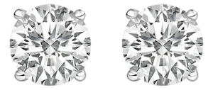 14K White Gold 6.00 Cttw Round Lab Grown Diamond Solitaire Stud Earrings with Screw Backs (F-G Color, VS1-VS2 Clarity)