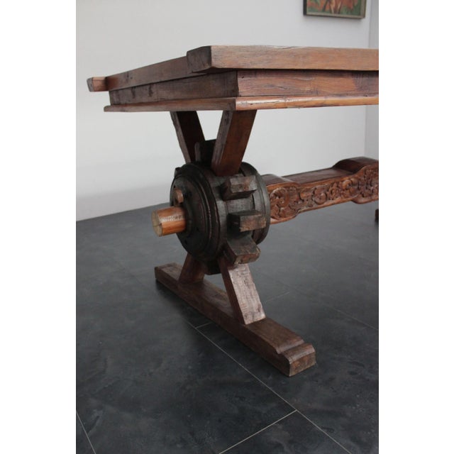 Brown Vintage Teak Worktable, 1970s For Sale - Image 8 of 13