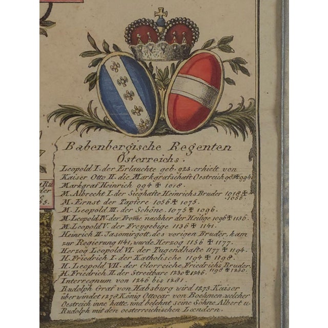 Traditional Habsburg Family Tree, Hand-Colored Engraving, 18th Century or Earlier For Sale - Image 3 of 5