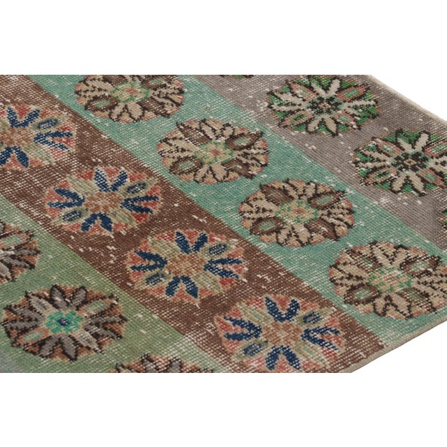 Traditional Vintage Distressed Rug, Polychromatic Geometric Floral Motifs - Rug & Kilim For Sale - Image 3 of 8
