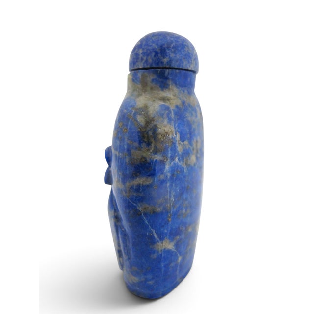 Chinese Blue Lapis Lazuli Carved Rabbit Antique Snuff Bottle For Sale - Image 9 of 11