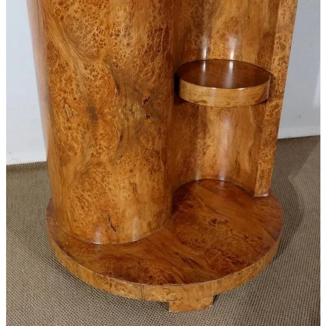 Wood Art Deco Modernism 20th Century Pedestal Table in Thuya Magnifier For Sale - Image 7 of 17