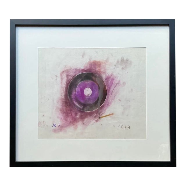 Vintage Boho Original Geometric Abstract on Paper For Sale