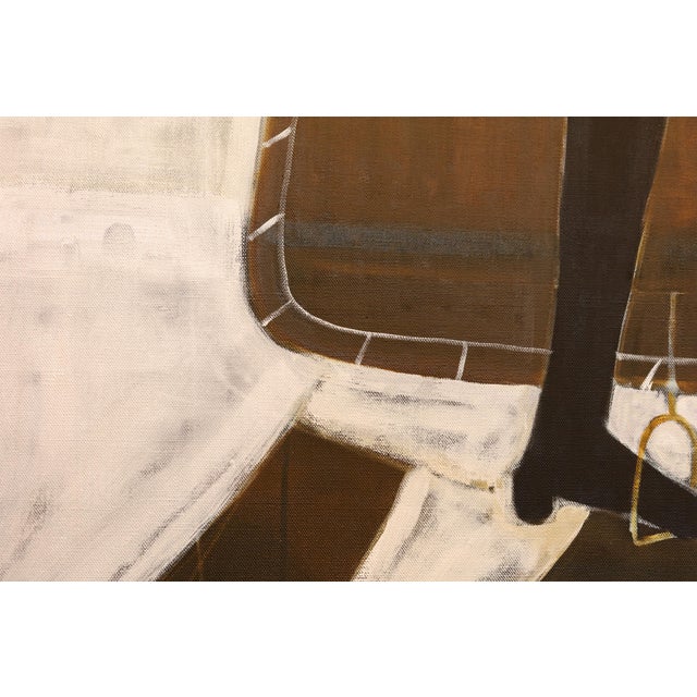 Textile Large Contemporary Equestrian Oil Painting. Horse Painting 200 X 180 Cm (Goya) For Sale - Image 7 of 13