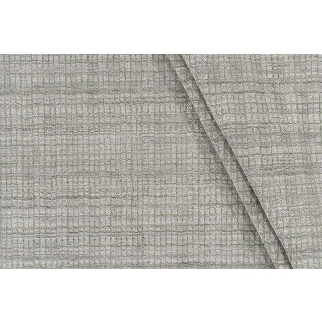 Textile Tartan Green Indoor Outdoor Hand Loomed Polyester Rug, 8ft X 10ft For Sale - Image 7 of 10