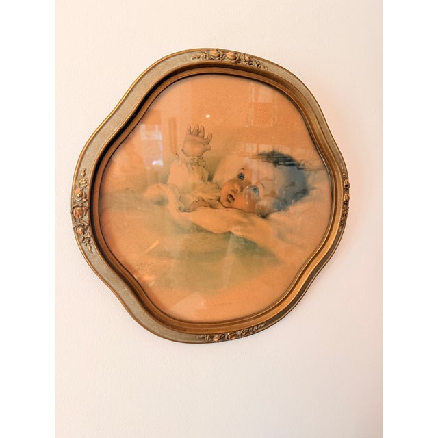 Antique Framed “Awakening” by Bessie Pease Gutmann For Sale - Image 4 of 4
