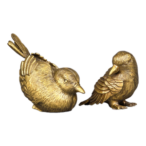 Mid 20th Century Vintage Bronze Bird Sculptures Set of 2