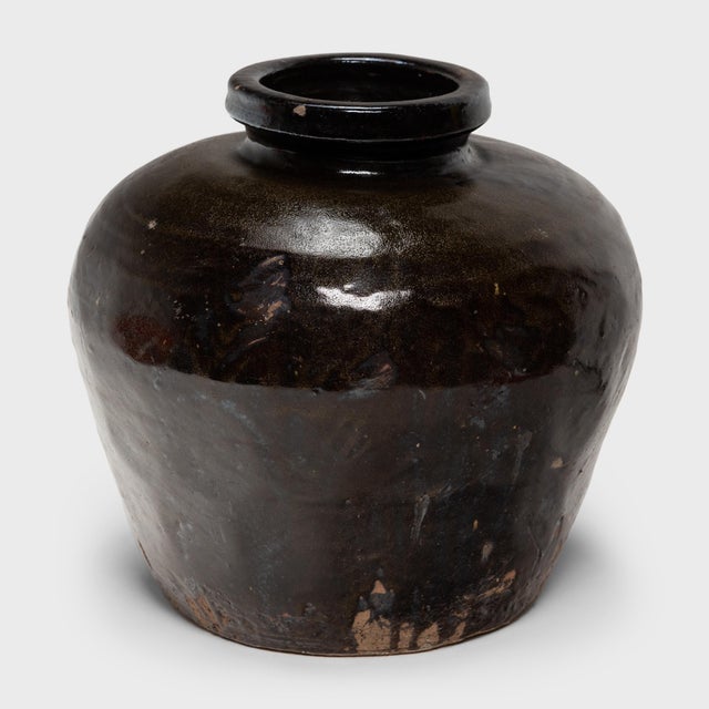Rustic Chinese Glazed Wine Jar, C. 1900 For Sale - Image 3 of 5