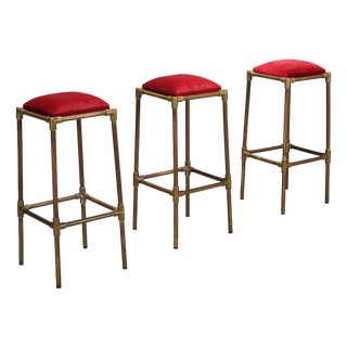 Brass Stools, 1950s, Set of 3 For Sale