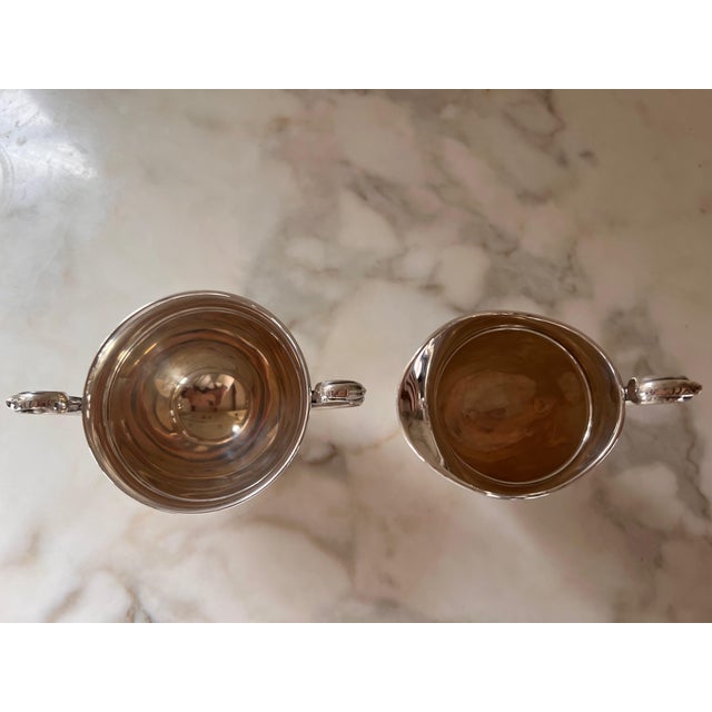 1940s Neoclassical Sterling Silver Cream and Sugar Set For Sale - Image 16 of 17