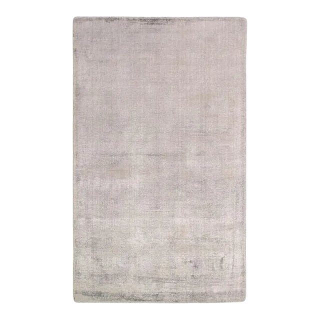 2020s Gray Color Hand Knotted Modern Rug For Sale