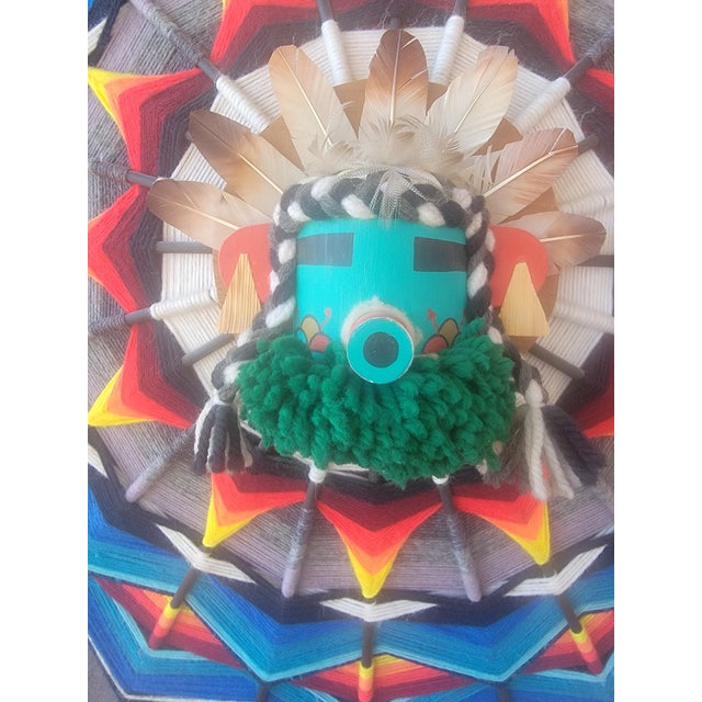 Vintage Ojo De Dios Hopi Hopk Dawa (Sun God) Signature Affixed For Sale - Image 9 of 10