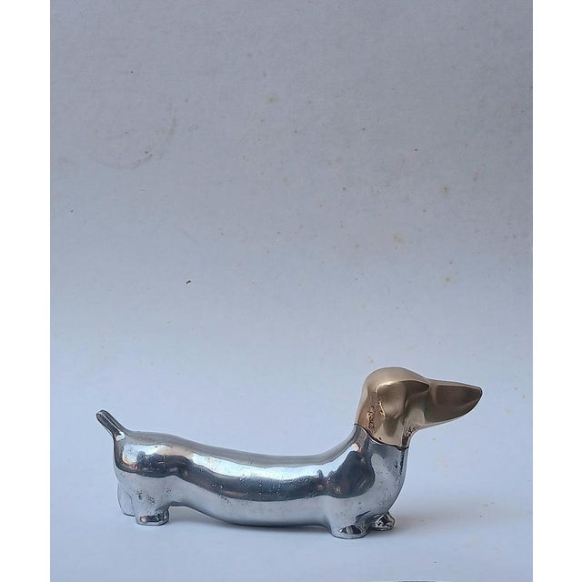 1970s Brutalist Brass and Aluminium Teckel Dog Figure, 1970s For Sale - Image 5 of 8
