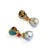 Bochic "Orient" Blue Opal, Pearl & Pink Ruby Earrings Set 18K Gold & Silver For Sale - Image 4 of 18