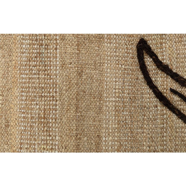 Modern Embroidery Kilim Rug with Nature-Inspired Pattern by Doris Leslie Blau Size: 7'10" × 9'3" (238 × 281 cm) This...