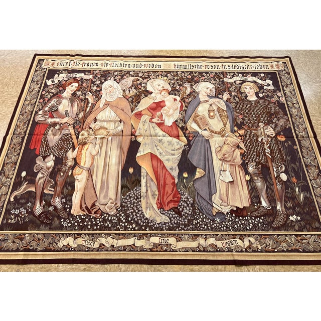 Hand Woven Tapestry Of Wool And Silk On A Cotton Foundation. Made In China Utilizing Original French Tapestry Hand Weaving...