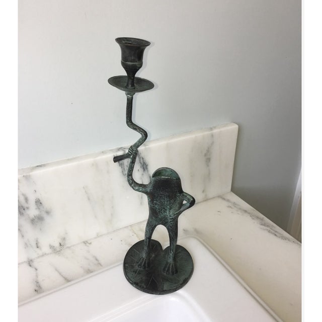 Vintage Spi Brass Green Frog Candle Holder Chairish