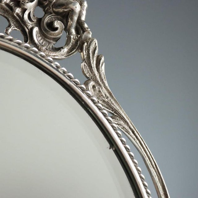 Table Mirror in Silver Metal For Sale - Image 6 of 12