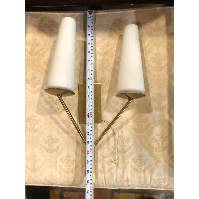 Brass Pair of Mid Century Maison ArlusSconces, Circa 1950 For Sale - Image 8 of 12