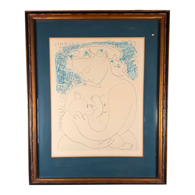 Pablo Picasso Attributed — Maternité (Mother and Child), Dated 1963 For Sale