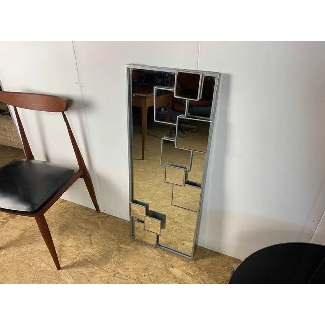 Vintage Mirror in Steel, 1970s For Sale - Image 9 of 13