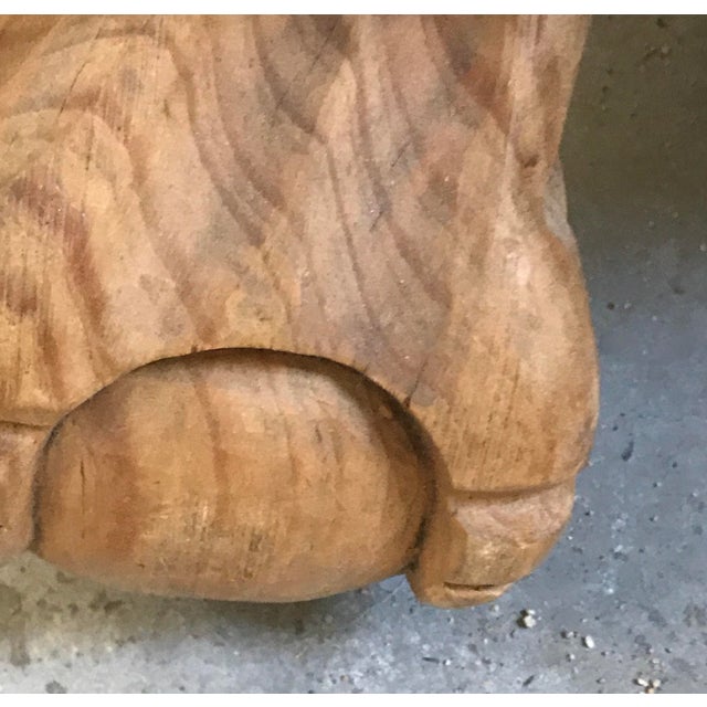 Mexican 1980s Mexican Pine Hardwood Pedestal Plinth With Paw Feet - a Pair For Sale - Image 3 of 6
