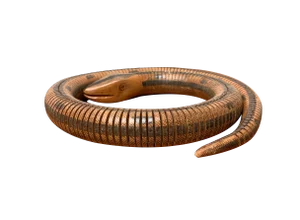 Vintage Flexible Wooden Snake Sculpture