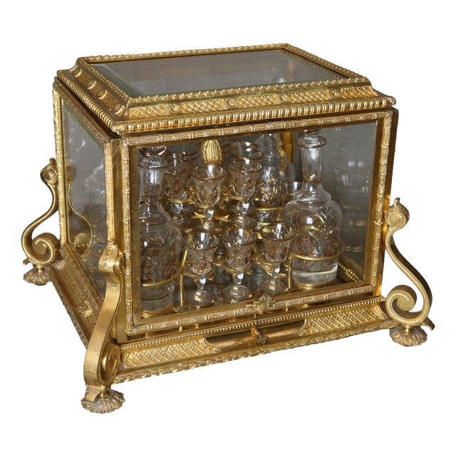 Vintage Liquor Cabinet in Bronze For Sale