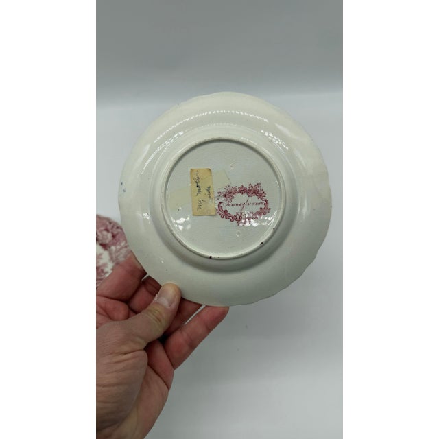 Early 19th Century A Very Rare Pair of Antique Red Transferware "Pennsylvania" Pattern Luncheon Plates, Circa 1830's For Sale - Image 5 of 12