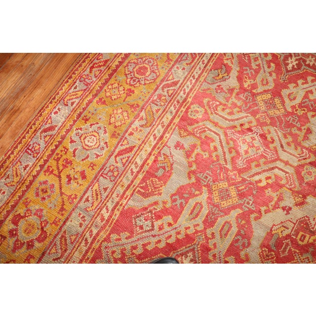 Raspberry Oversize Antique Turkish Oushak - 12'2" x 17'10" For Sale - Image 4 of 6