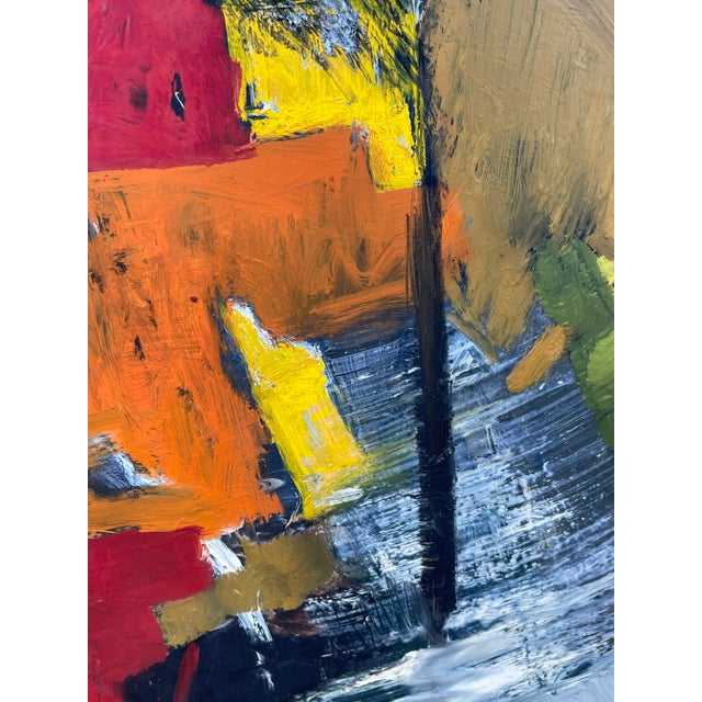 Mid 20th Century Pat Berger Abstract Oil Painting on Artist Board For Sale - Image 5 of 7