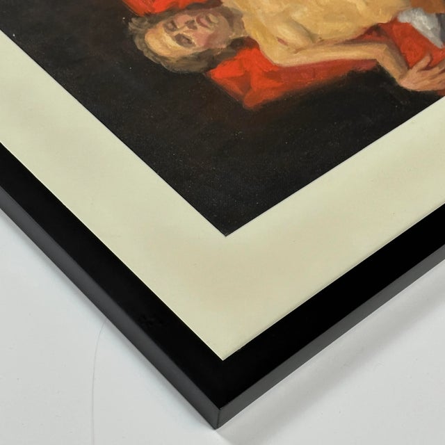 Vintage Realist Study of Reclining Female Nude, Framed (C. 1960, Oil on Canvas Paper) For Sale - Image 4 of 4