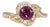 1.1Ct Purple Garnet Estate Ring With Natural Diamond: Solid 14k Gold, Size 6.75 For Sale