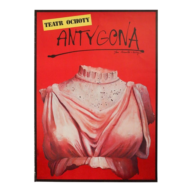 1980 Polish Theater Poster, Antygonia (Antigone) - Pagowski For Sale