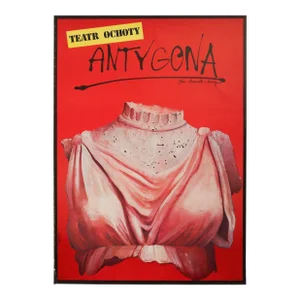 1980 Polish Theater Poster, Antygonia (Antigone) - Pagowski