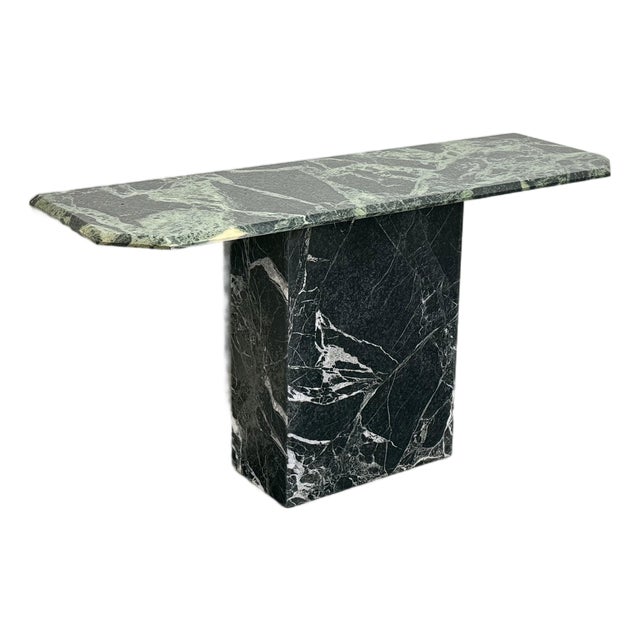 Green Black Marble Console Table For Sale