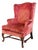 Vintage Pink Velvet Wingback Chair For Sale