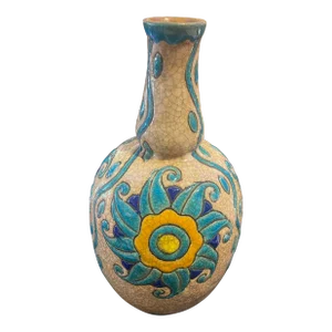 1930s Art Nouveau Art Pottery Vase by Boch Freres by Charles Cartteau