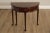 High Quality American Made Vintage Cherry Flip Top Gate Leg Demilune Console Table with Scallop Carved Apron