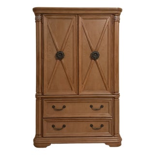 Stanley Furniture Coronation Traditional Cherry/Pecan Armoire Cabinet For Sale