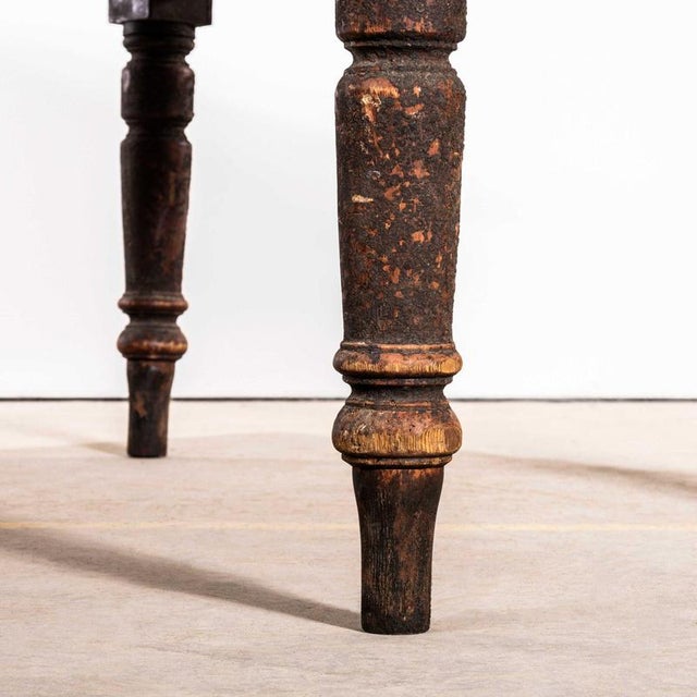 Wood 19th Century Classic Heavy Gauge End Drawer Kitchen Dining Table For Sale - Image 7 of 11