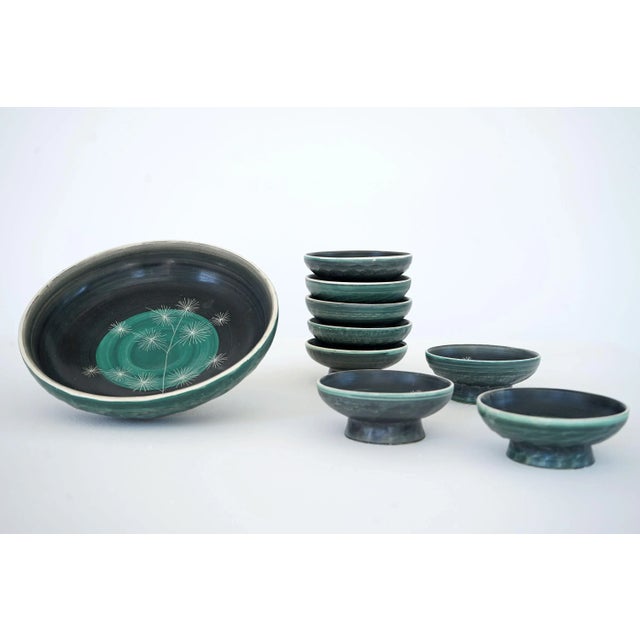 Ceramic Bowl set from Tapis Vert, 1950s, Set of 9 For Sale - Image 6 of 15