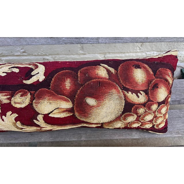 18th Century Tapestry Pillow With Fruits and Arabesques For Sale In Los Angeles - Image 6 of 8
