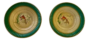 Italian Hand-Painted Majolica Dishes with Goldfish, 1950s, Set of 2