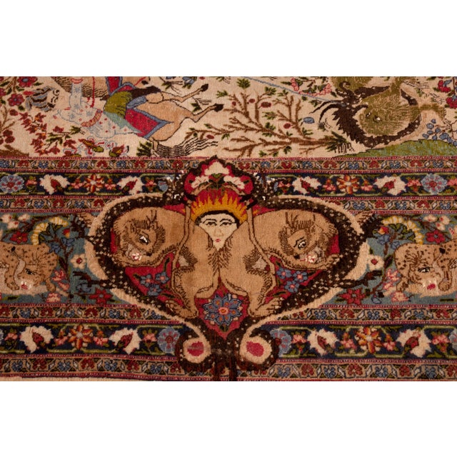 Late 18th Century Antique Tabriz Persian Rug With Vivid and Dramatic Pictorials - Rug & Kilim For Sale - Image 5 of 8