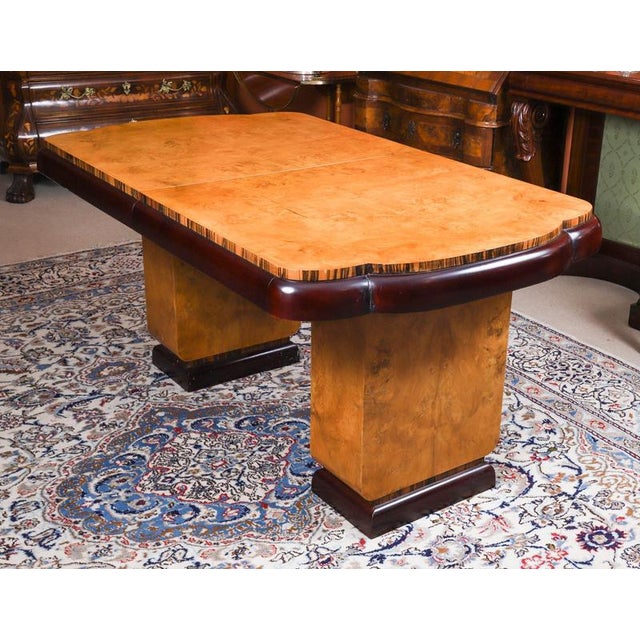 Black Antique Art Deco Epstein Burr Walnut Dining Table, 1920s For Sale - Image 8 of 13