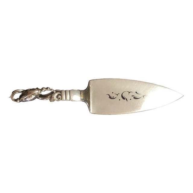 Magnolia Blossom Sterling Silver Cake or Fish Lifter by Georg Jensen, Denmark, 1930s For Sale