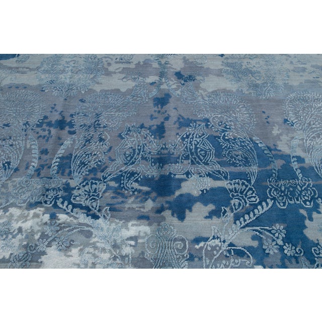 21st Century Modernn Wool & Silk Indian Rug For Sale In New York - Image 6 of 13