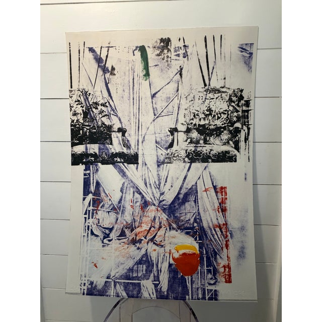 This is a ROBERT RAUSCHENBERG lithograph poster from 1990 created for the Houston Grand Opera.